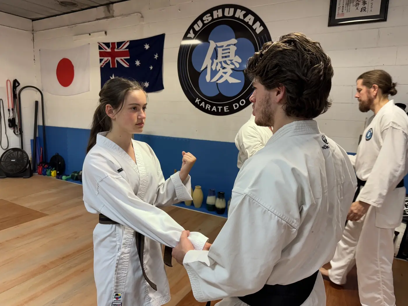 Young students training at Yushukan