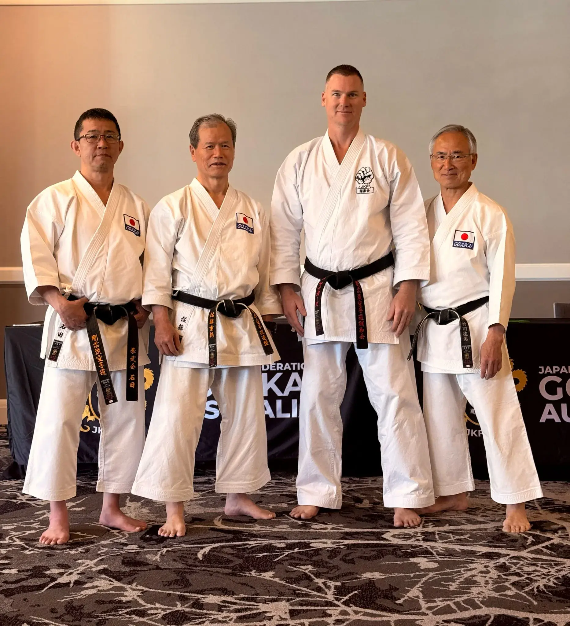 Sensei Sam Seigers with senior Goju Ryu instructors